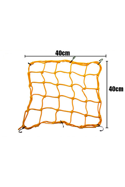 Choice5 Yellow 40x40cm Motorcycle 6 Hooks Elastic Bungee Net Motorcycle Stora...