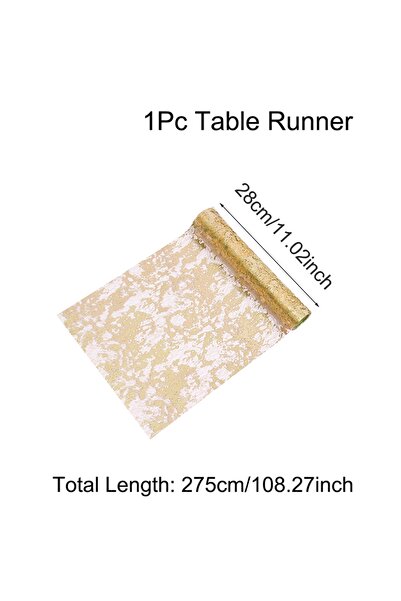 Choice لفافة مفارش طاولة ذهبية لامعة من رقائق معدنية رفيعة، مقاس 28 × 275 سم،...