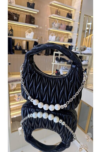 KRISTE BELL حقيبة نسائية مستوردة مزينة باللؤلؤ بنمط جلد السمكة -27195-