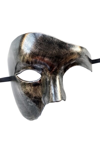 Choice8 قناع شبح برونزي عتيق ذو عين واحدة ونصف وجه، مناسب لحفلات الرقص التنكري.