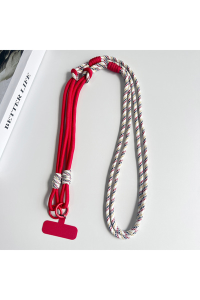 Choice5 حبل تعليق عالمي مزدوج اللون للهواتف المحمولة بتصميم قطري من البوليستر...