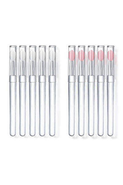Choice 10 Pcs 4/10 Pcs Reusable Silicone Lip Brush with Cap, Portable Lip Glo...