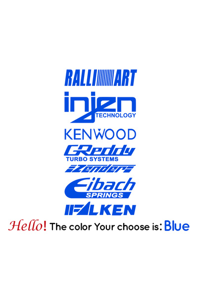 Choice6 -M21X42cm TZ-X5663-3-blue 1pc Funny injzn kenwood text bike sticker C...