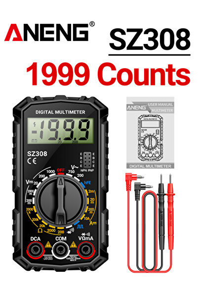 Choice3 قلم اختبار متعدد القياسات ANENG SZ308 أسود اللون، متوافق مع أجهزة قيا...