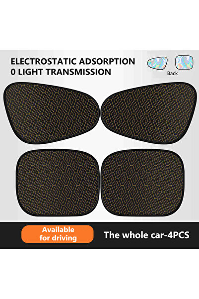 choice2 Front-Rear 4pcs SEAMETAL Electrostatic Car Sun Visor Side Window Sun ...