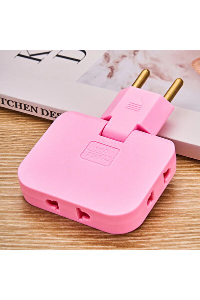 Choice1 Pink plug EU 1pcs Mini 3-in-1 ultra-thin EU plug wireless adapter ske...