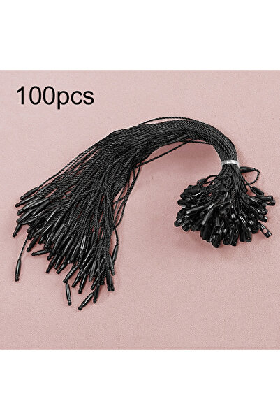 Choice1 100 قطعة من حبال تعليق الملابس المصنوعة من بوليستر الأسود، ذات رؤوس ر...