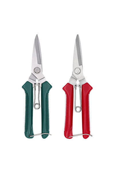 Choice3 مقص تقليم حدائق أخضر وأحمر بطول 190 مم، رأس مستقيم، شفرة من الفولاذ ا...