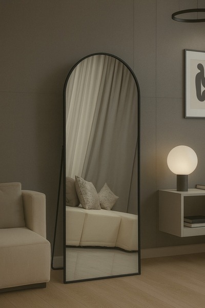 terndat Decorative mirror with black frame and stand, 180*70 cm