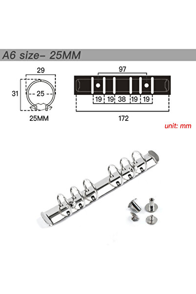 Choice9 A6 Silver 25MM High-quality Metal Ring Binder Clips for Loose Leaf No...