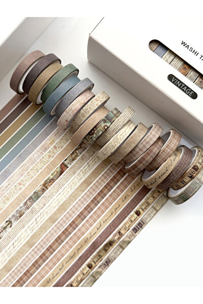 Choice1 علبة شوكولاتة تحتوي على 20 لفة من شرائط واشي رفيعة، مزينة بأزهار رقيق...