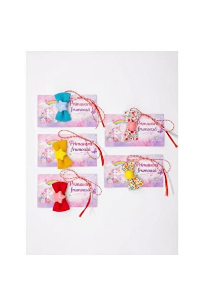 HappyHit Clame de păr cu mărțișor pentru fete, HappyHit, multicolore, cu șnur...