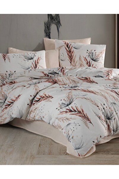 NazeninHome Dream Ranforce Cotton Duvet Cover Set with Elastic Sheets, Double...