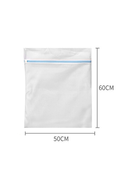 Choice4 حقيبة غسيل زرقاء بسحاب، مقاس 50×60 سم، مصنوعة من شبكة دقيقة عالية الج...