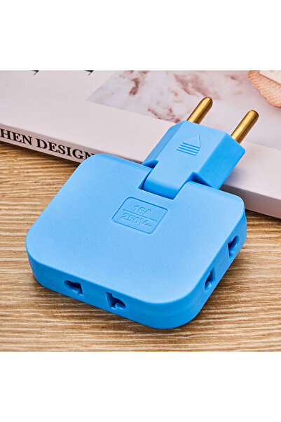 choice2 Blue plug EU 1pcs Mini 3-in-1 ultra-thin EU plug wireless adapter ske...