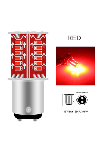 choice2 قطعتان من مصابيح LED حمراء 1157 BAY15D P21/5W 30SMD، مصابيح إشارة انع...