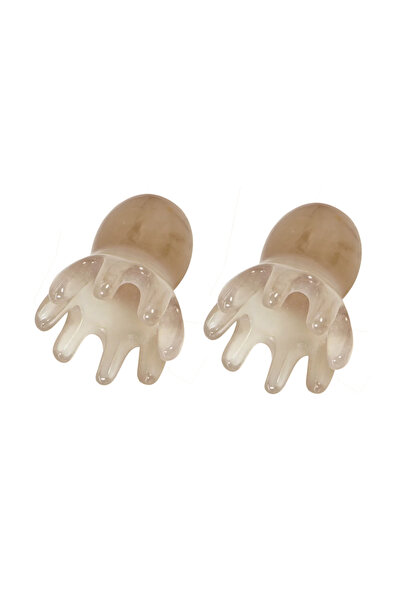 choice2 2 Pcs Gray Resin Octopus Massage Comb Head Meridian Scraping Scalp Ma...