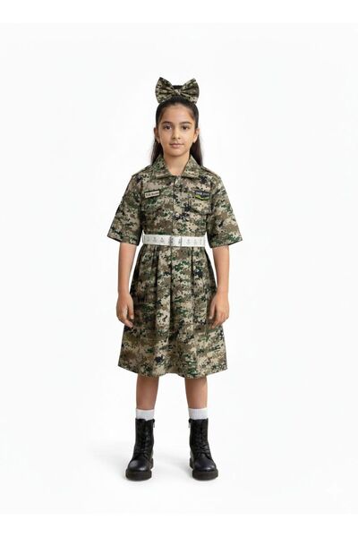 HMR فستان بناتي عسكري