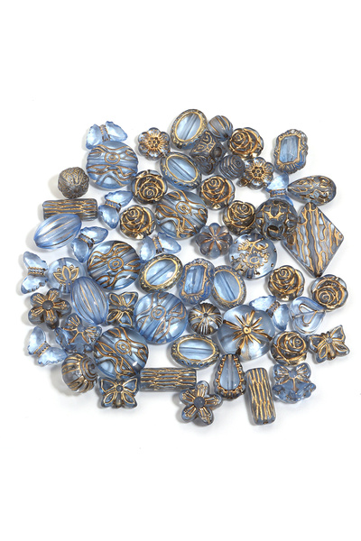 Choice3 Blue 50g/lot Classical Vintage Acrylic Beads Mixed Butterfly Flower B...