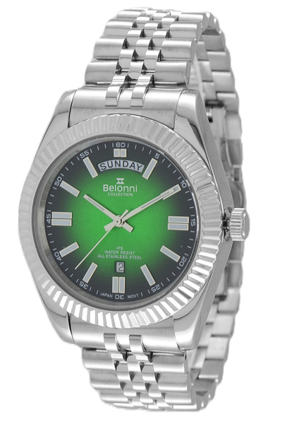 Belonni Collection Erkek Kol Saati Çelik Kordon Takvimli Şık Tasarım 3 ATM Su...