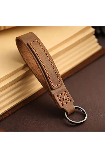 choice2 سلسلة مفاتيح سيارة عالمية إبداعية بنية اللون جلد، أنيقة للرجال والنسا...