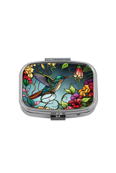 Choice1 3 Animals Pattern 2 Compartments Metal Medicine Box Portable Travel D...