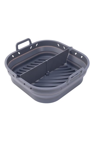 Choice1 gray Square Silicone Air Fryer Liners Reusable Silicone Basket Easy t...