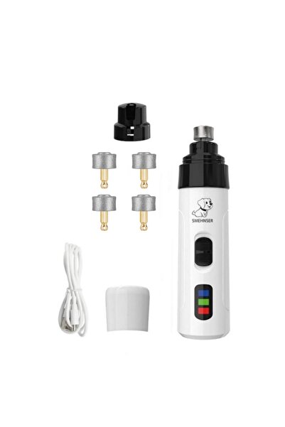 Choice3 مبرد أظافر للكلاب قابل لإعادة الشحن بأربعة رؤوس، مزود بمنفذ USB لقص أ...