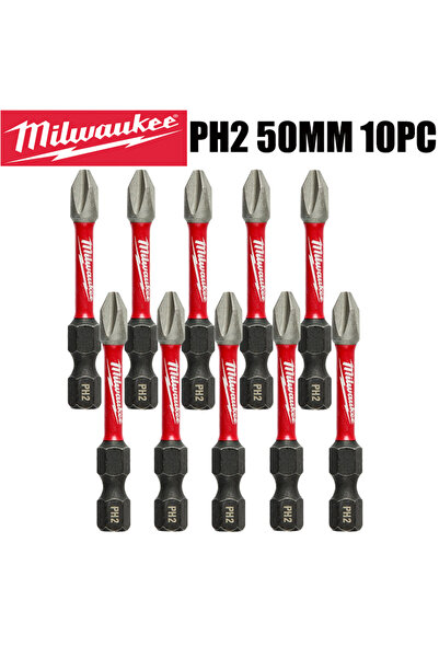 Choice7 Mil PH2 50MM 10PC Milwaukee Shkwave PH2 Impact Drill Bits 25mm/50mm/8...