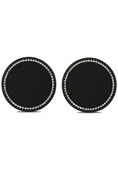Choice5 Black-2Pcs Car Coaster Water Cup Bottle Holder Anti-slip Pad Mat Sili...