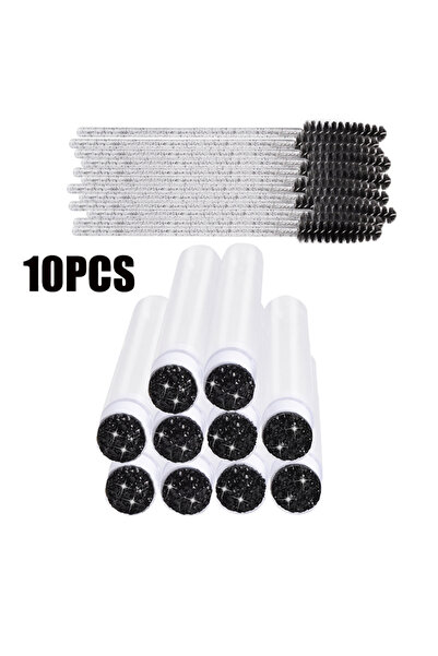 Choice7 فرش رموش سوداء، 10 قطع أو 25 قطعة، أنابيب فرشاة رموش كريستالية، فرش م...