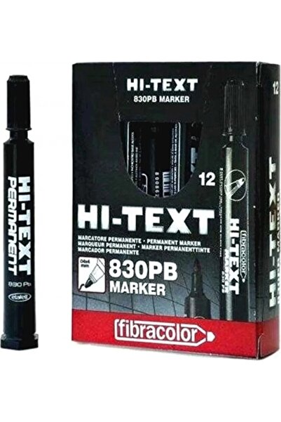 Hi-Text 830PB Yuvarlak Uç Koli Kalemi Siyah 12'li