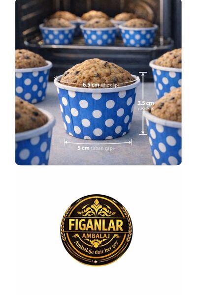 figanlar ambalaj Pachet de 50 de capsule pentru brioșe, culoare ALBASTRU P cu...