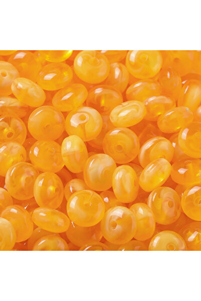 Choice19 Orange yellow 50pcs Colored Acrylic Two Color Beads Flat Round Space...