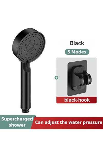 Choice6 رأس دش ميكس-1 أسود بخمسة أوضاع، قابل للتعديل، عالي الضغط، موفر للمياه...