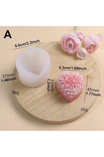 Choice5 قالب قلب وردة، قالب سيليكون رقيق على شكل قلب مزين بالزهور، قالب ثلاثي...