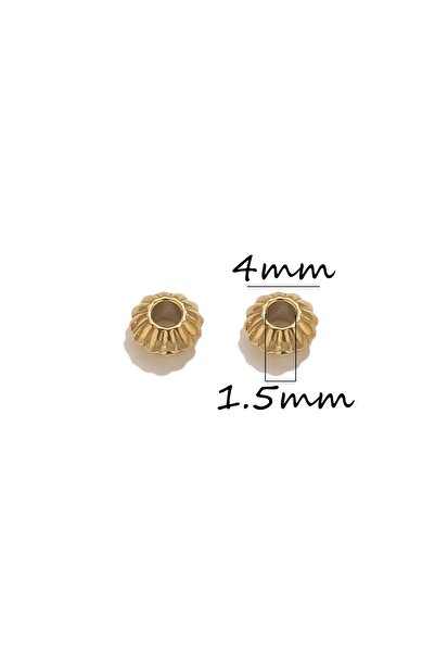 Choice6 10PCS GD 10pcs 4/5/6mm Stainless Steel Daisy Flower Spacer Beads Gold...