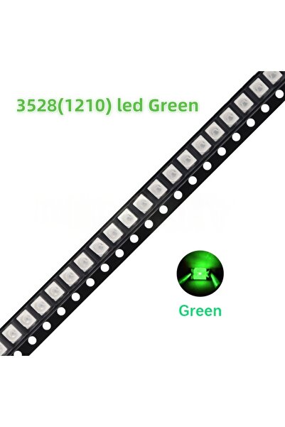 choice2 100 قطعة من رقائق LED SMD 3528 خضراء (طرفان) - ألوان دافئة، ألوان: أب...