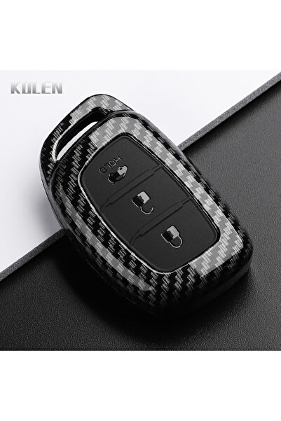 Choice18 غطاء مفتاح سيارة من ألياف الكربون ABS بثلاثة أزرار، مناسب لسيارات هي...