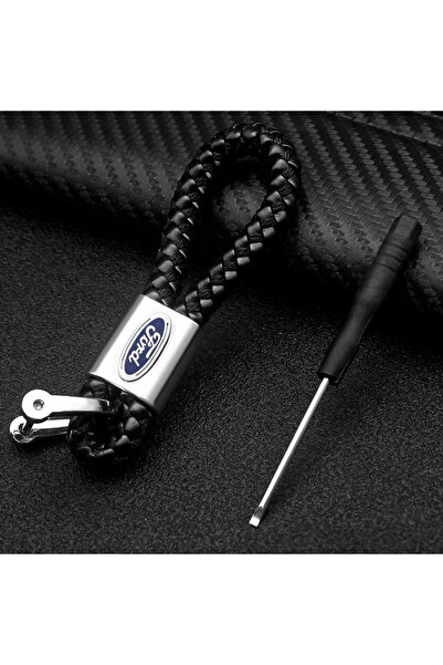 Choice3 سلسلة مفاتيح فاخرة من جلد شعار سيارة فورد HS، حلقات مفاتيح، حامل مفات...