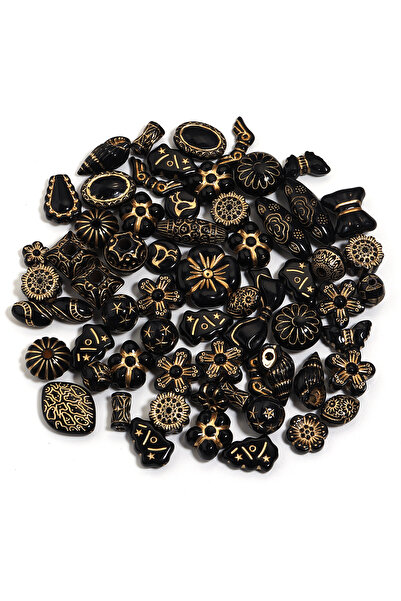 Choice1 Black 50g/lot Classical Vintage Acrylic Beads Mixed Butterfly Flower ...