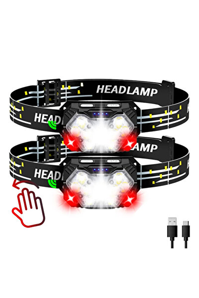 choice2 مصباحان رأسيان من XIWANGFIRE مزودان بـ 9 مصابيح LED، قابلان لإعادة ال...