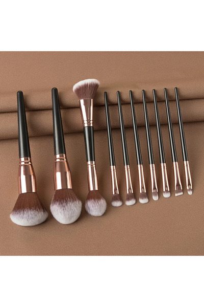 choice2 مجموعة فرش مكياج سوداء مكونة من 10 قطع: فرشاة مكياج للوجه والعينين، ف...