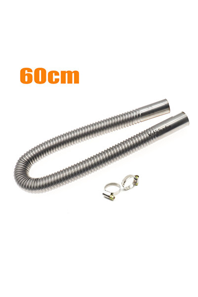 choice2 60cm Length 60-200cm Dual-layer Car Heater Exhaust Pipe Stainless Ste...