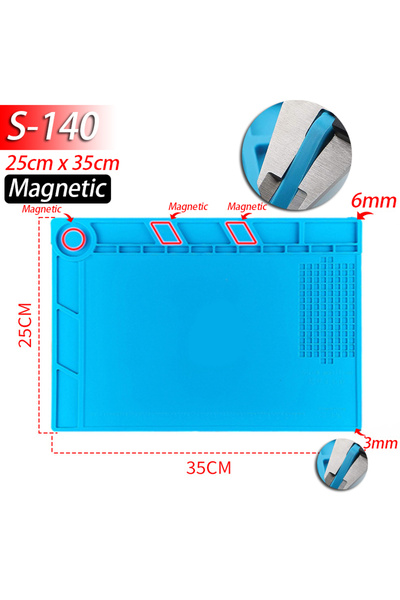 Choice3 حصيرة لحام S140، حصيرة عمل سيليكون مقاومة للحرارة حتى 932 درجة فهرنها...