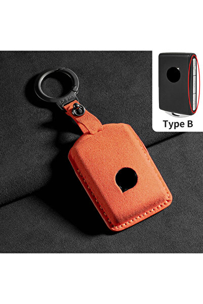 choice2 Orange B1 Leather Car Key Case Cover For Volvo S60 S90 XC40 XC60 XC90...
