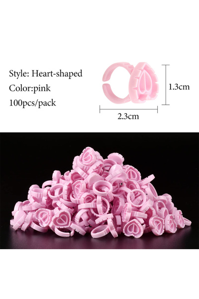 Choice4 حلقات لاصقة وردية اللون S1، 100 قطعة، حلقات رموش لاصقة، حلقات صبغة لت...