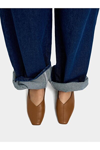 PARFOIS Kadın Üst Dikişli Deri Babet