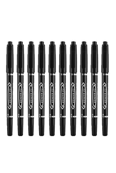 Choice4 أقلام تحديد سوداء - 10 قطع، 4/10 قطع، قلم تحديد مزدوج الرأس، قلم طلاء...