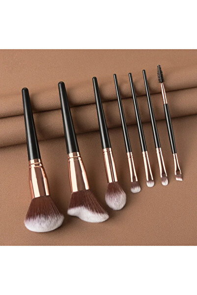 Choice5 مجموعة فرش مكياج سوداء مكونة من 7 قطع: فرشاة مكياج للوجه والعينين، فر...